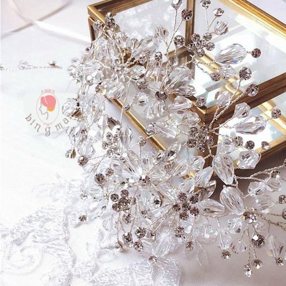 Detailed Crystal Headpiece, White Crystal